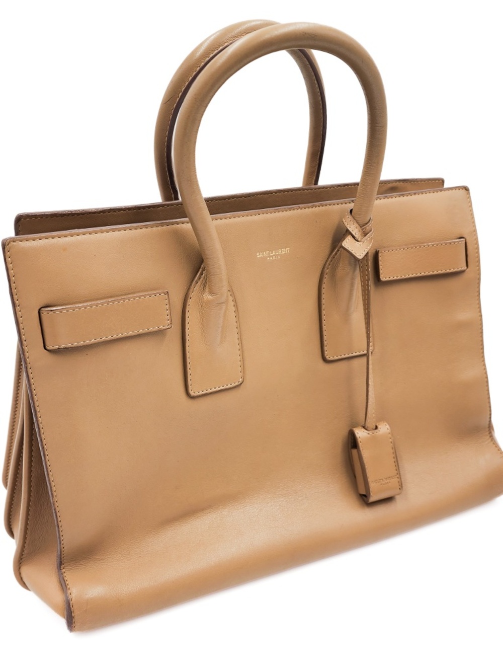 Saint Laurent Large Sac de Jour Carryall Taupe Tan Leather Handbag
